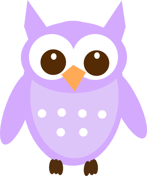 Purple Owl Clip Art At Clker - Yellow And Grey Owl (498x595)