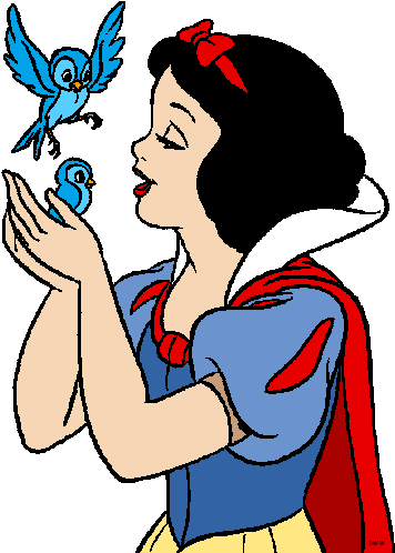 Snow White Clipart Snow White And The Seven Dwarfs - Snow White With Birds (370x502)