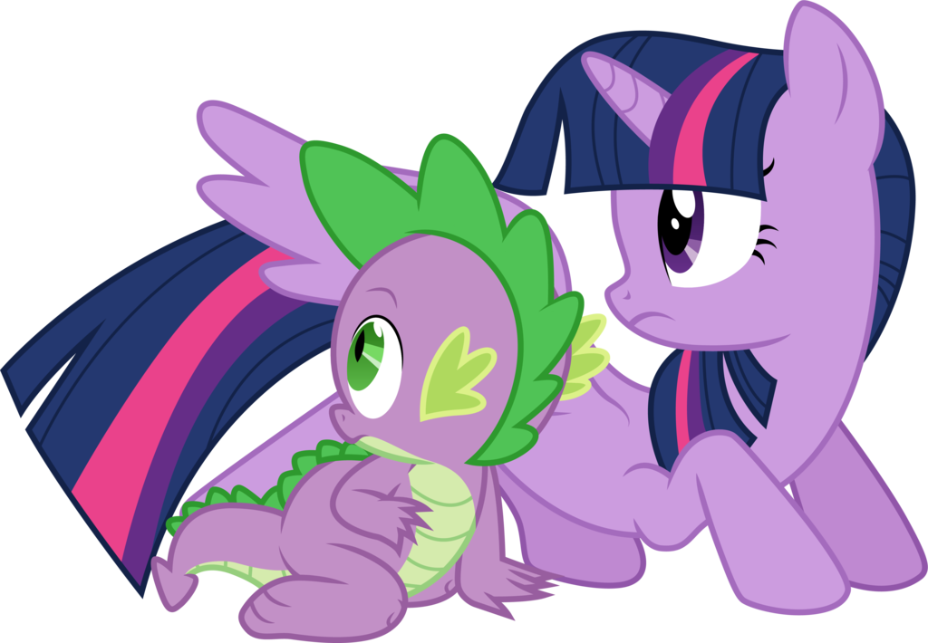 Twilight Sparkle And Spike By Cloudyglow - Mlp Twilight And Spike Vector (1024x710)