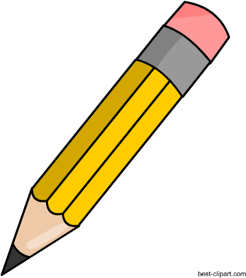 Yellow Pencil With Pink Eraser, Free Clip Art - Clip Art (728x728)
