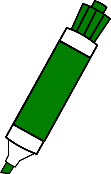 Green Whiteboard Marker Clipart (378x593)