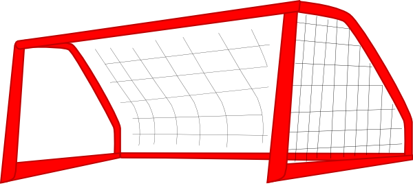 Red Soccer Goal Net Clip Art At Clker - Draw A Soccer Goal Net (600x274)