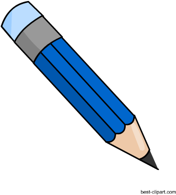 Blue Pencil With Blue Eraser Clip Art Free - Blue Pencil (450x450)