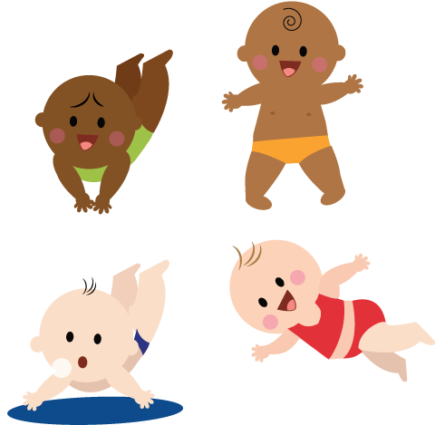 Baby Swimming Lessons - Cartoon (500x500)