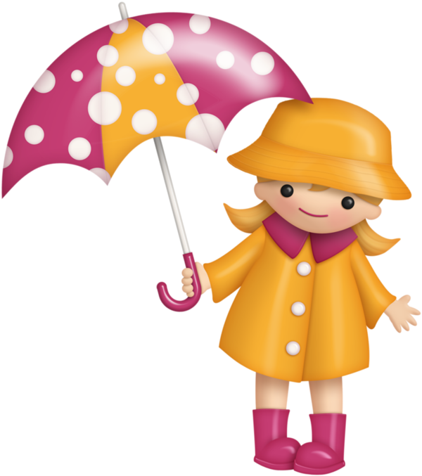 Image Du Blog Zezete2 - Rain Hat Girl Clipart (600x677)