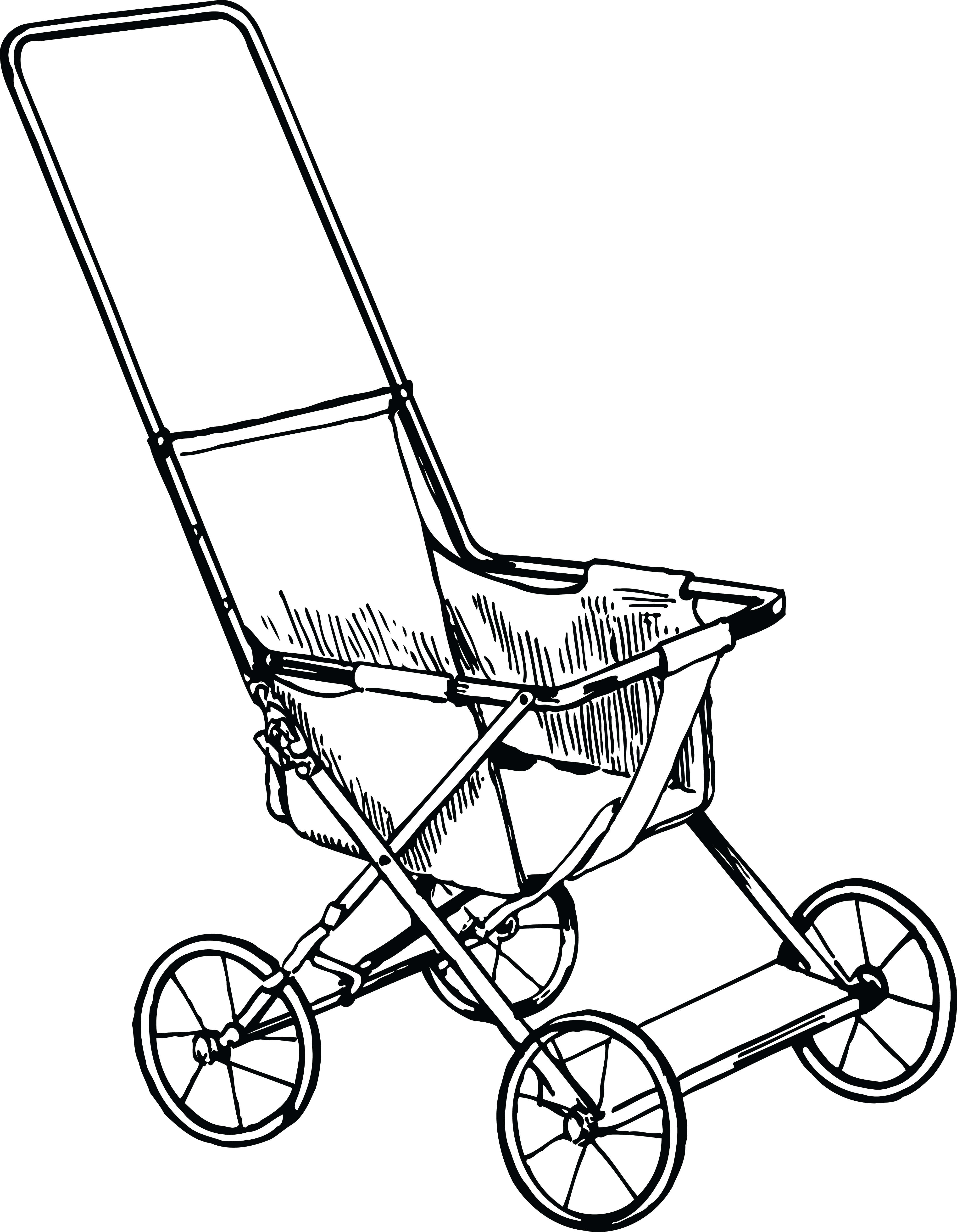 Free Clipart Of A Baby Stroller - Clipart Stroller (4000x5148)