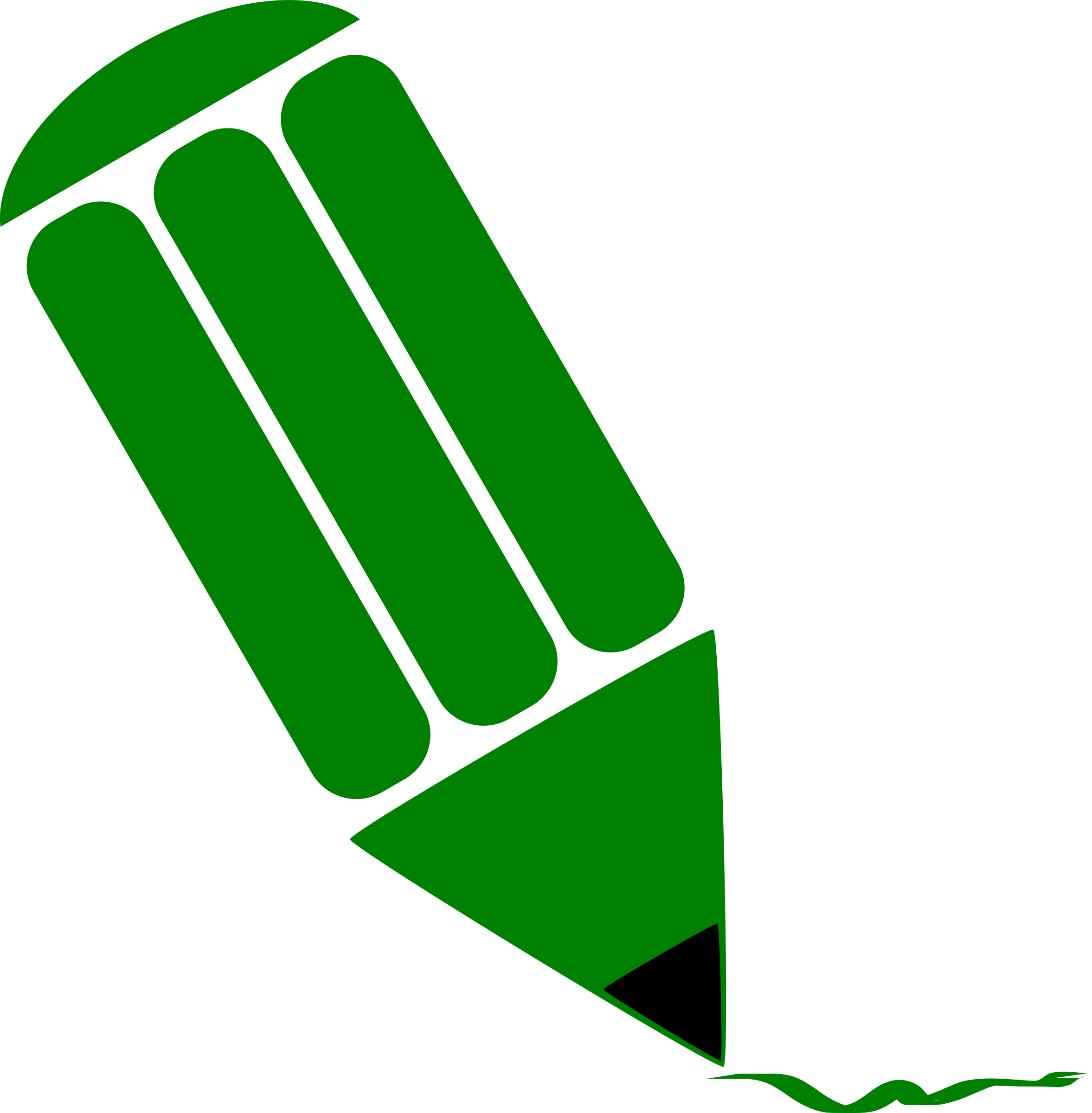 Pen Clipart Green - Green Pen Clipart (2354x2400)