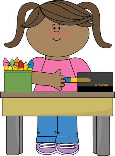 Girl Pencil Monitor Clip Art - Clipart Girl (368x500)