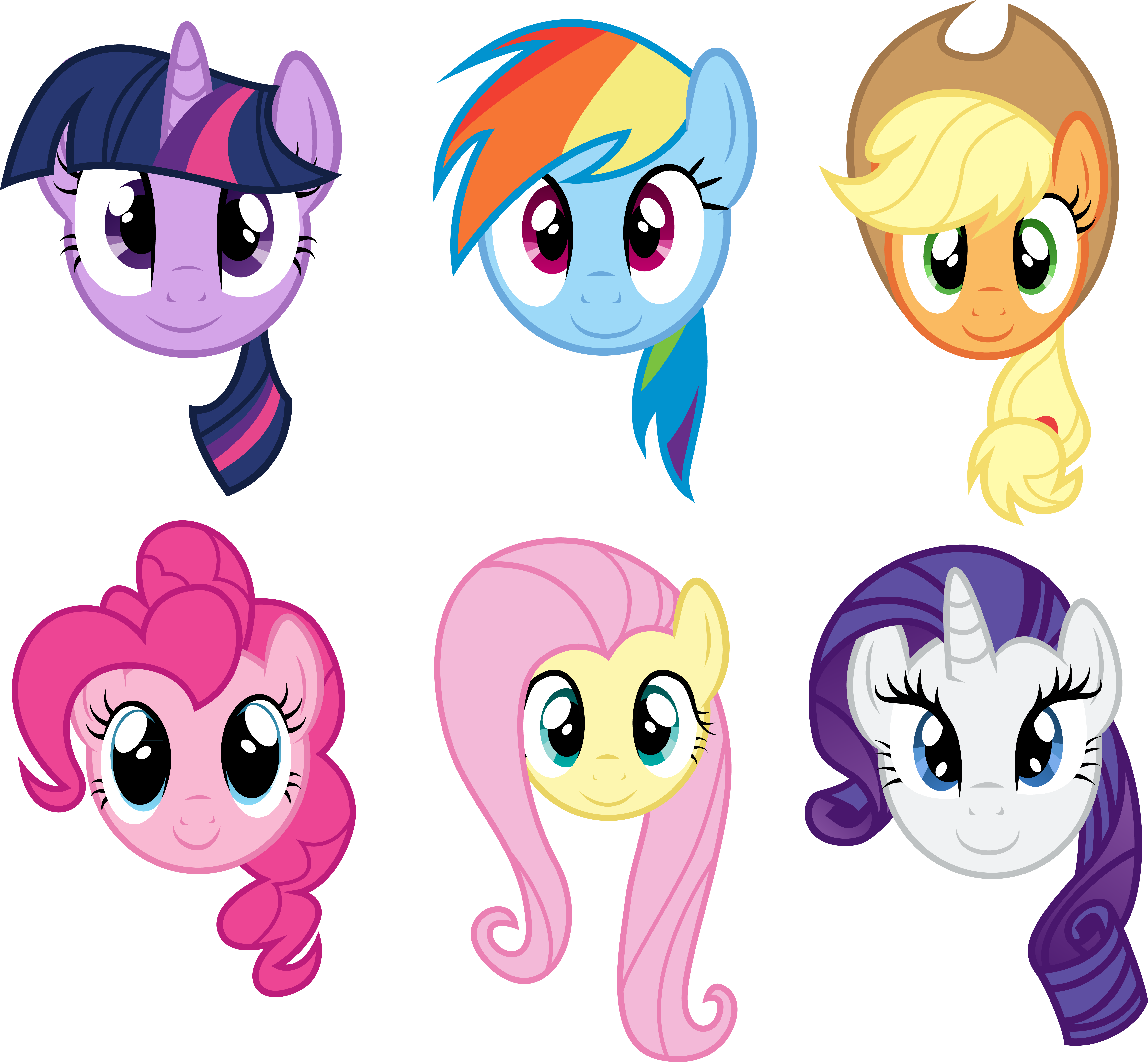 Main Six Faces - My Little Pony Face (5840x5403)