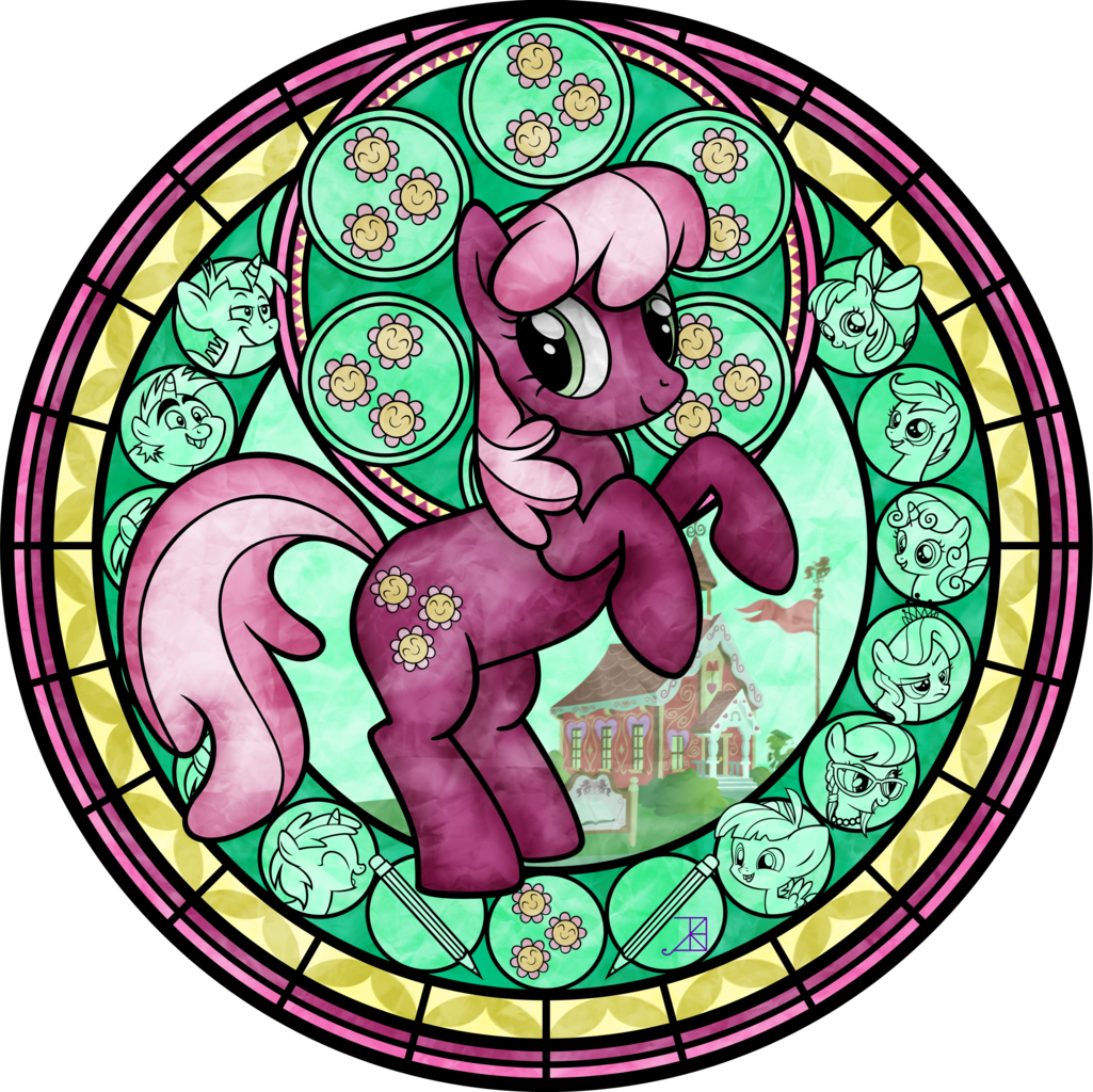 Kingdom Hearts Stained Glass Favourites - My Little Pony Stained Glass Artwork (1025x1024)