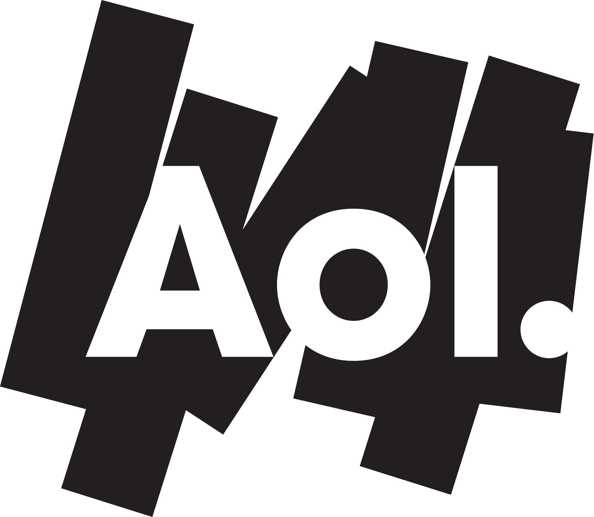 The Aol 'eraser' Logo, In - American Global Internet Services And Media Company (2000x1739)
