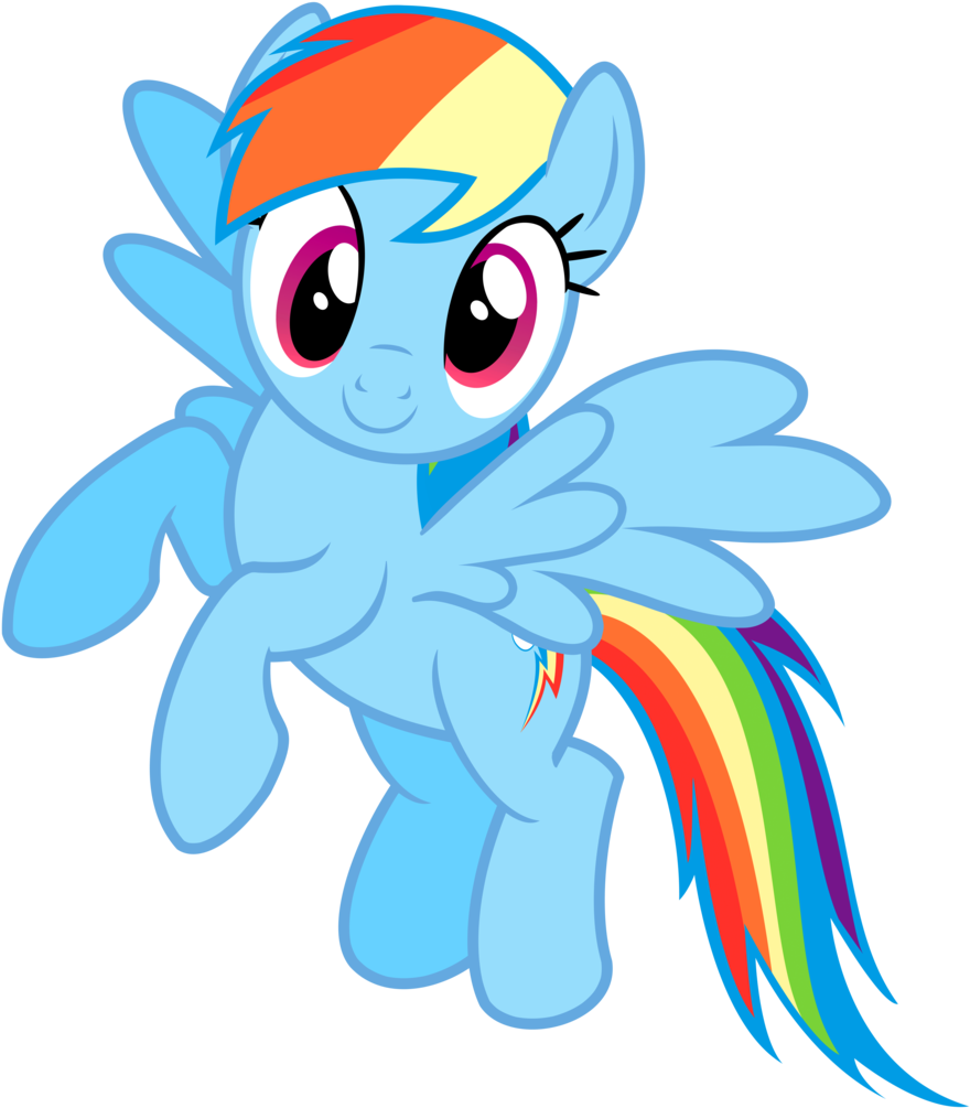 Flying Rainbow Dash Vector By Greenmachine987 - My Little Pony Transparent Background (925x1024)