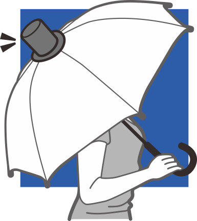 Magical Hat Umbrella Topper Banner - Umbrella Hat (385x433)