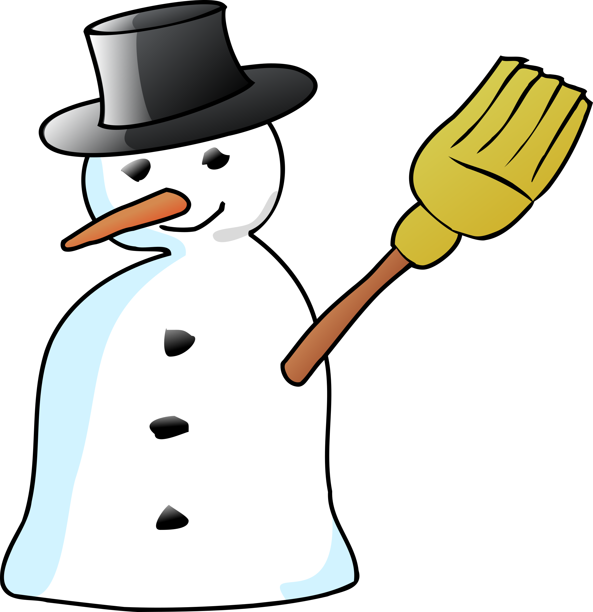 Snowman Hat Broom Carrot Stick Transparent Image - Snowman Hat Broom Carrot Stick Transparent Image (2328x2400)