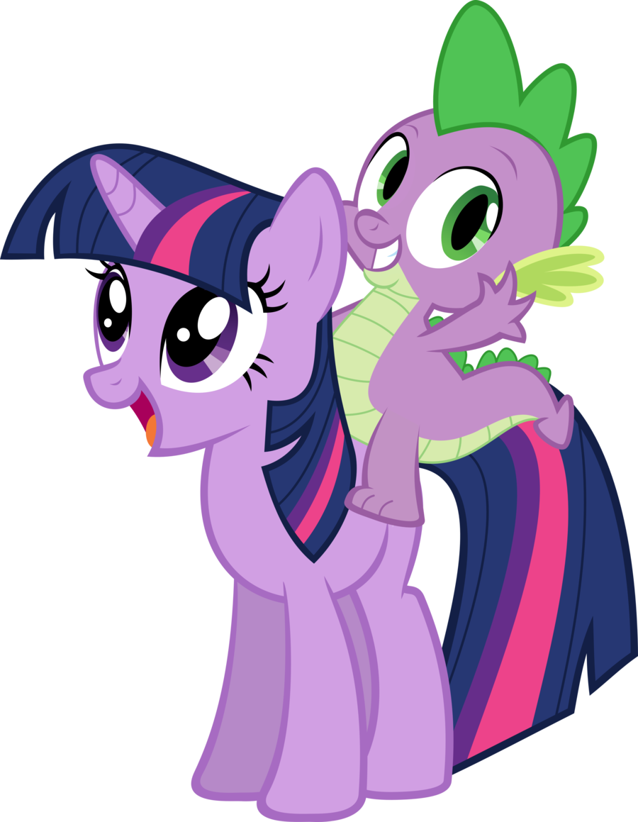 Spike And Twilight Vector By Almostfictional Spike - My Little Pony Friendship (900x1159)