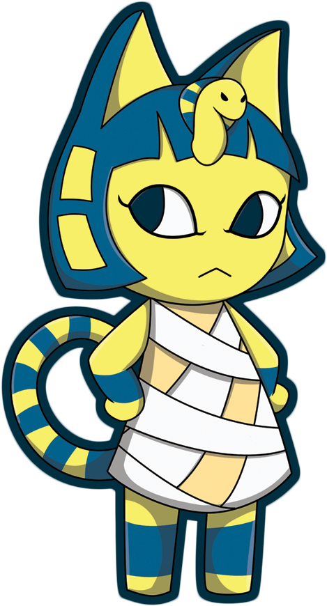 Ankha Sticker By Sparkle And Sunshine - Animal Cross New Leaf Ankha (504x895)