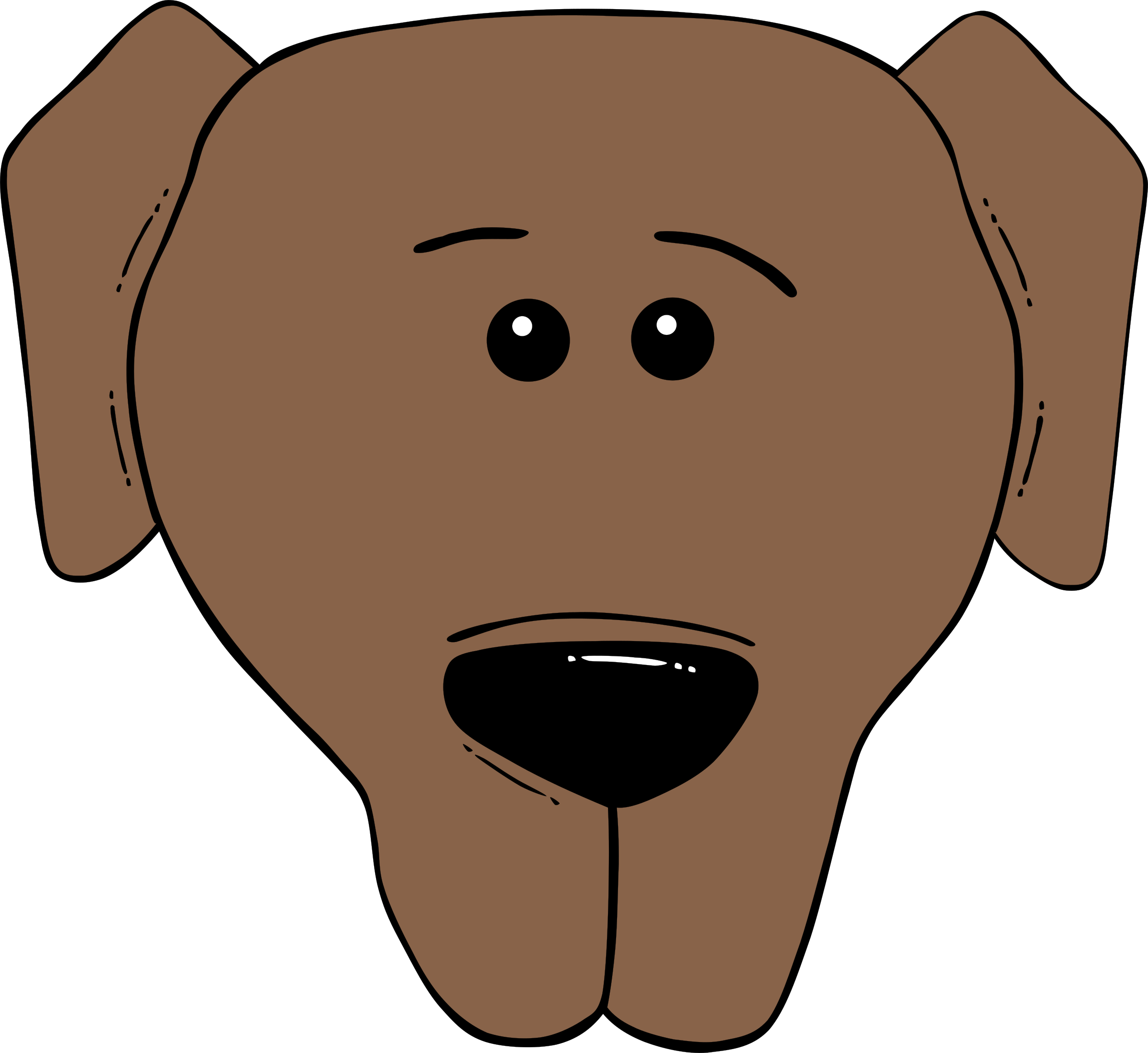 Clip Art Details - Cartoon Dogs Face (2400x2201)