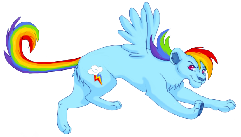 Rainbow Dash Lioness By Kainaa - Cartoon (826x470)
