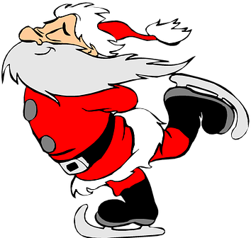Christmas, Santa Claus, Cute, Hat, Santa - Santa On Ice Skates (365x340)