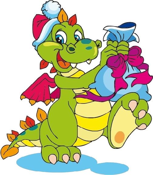 Cute Cartoon Dragon Clip Art - Christmas Dragon Clipart (600x600)