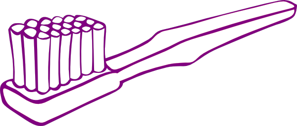 Toothbrush Clipart Purple - Coloring Picture Of Toothbrush (600x256)