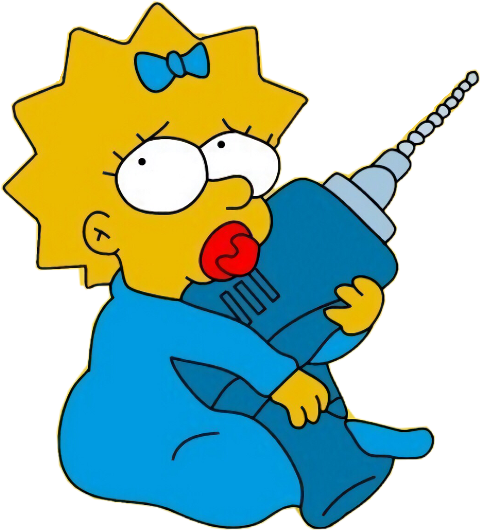 Maggie Simpson With Drill (480x530)