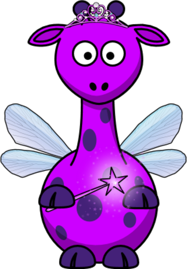 Fairy - Purple Giraffe Clipart (600x863)