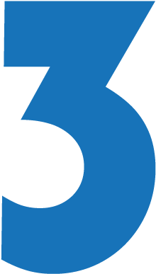 Blue Clipart Number 3 - Clock (500x500)