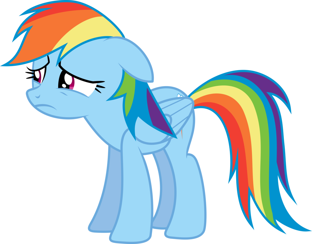 A Heartbroken Rainbow Dash By Gamemasterluna - Rainbow Dash Vector Standing (1024x803)