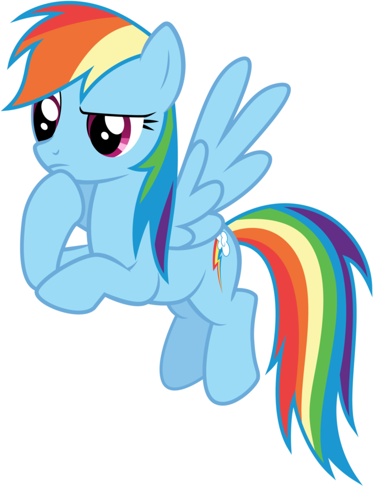 Rainbow Dash Thinking By Cloudyskie - Rainbow Dash (784x1018)