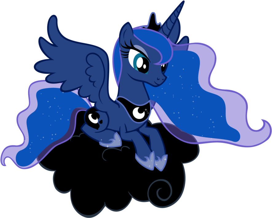 Fim Princess Luna On Cloud By Bodmaniac - Mlp Princess Luna Vector (900x710)