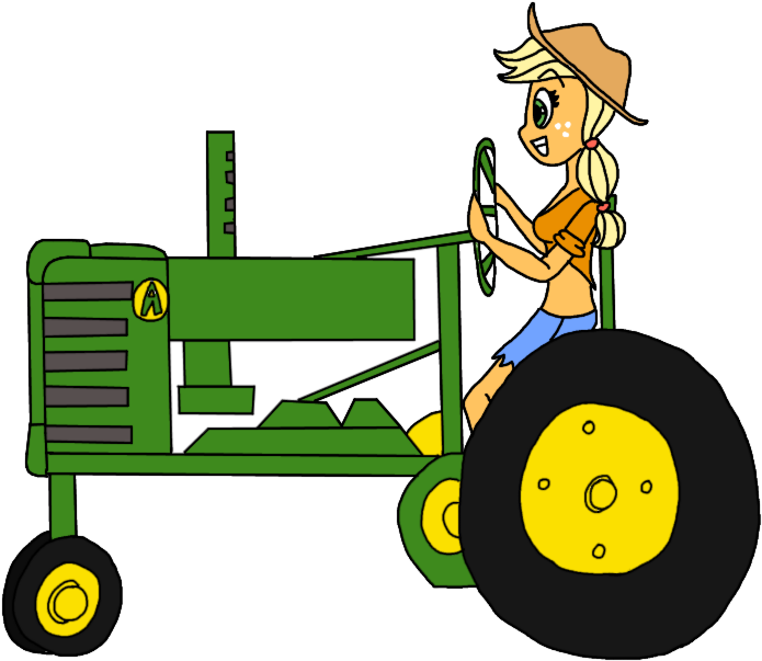 Cartoon John Deere Tractor Free Download Clip Art Free - Cartoon Girl On Tractor (827x663)
