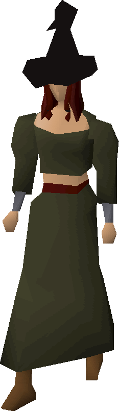 A Player Wearing A Black Wizard Hat - Osrs Black Wizard Robe T (233x805)