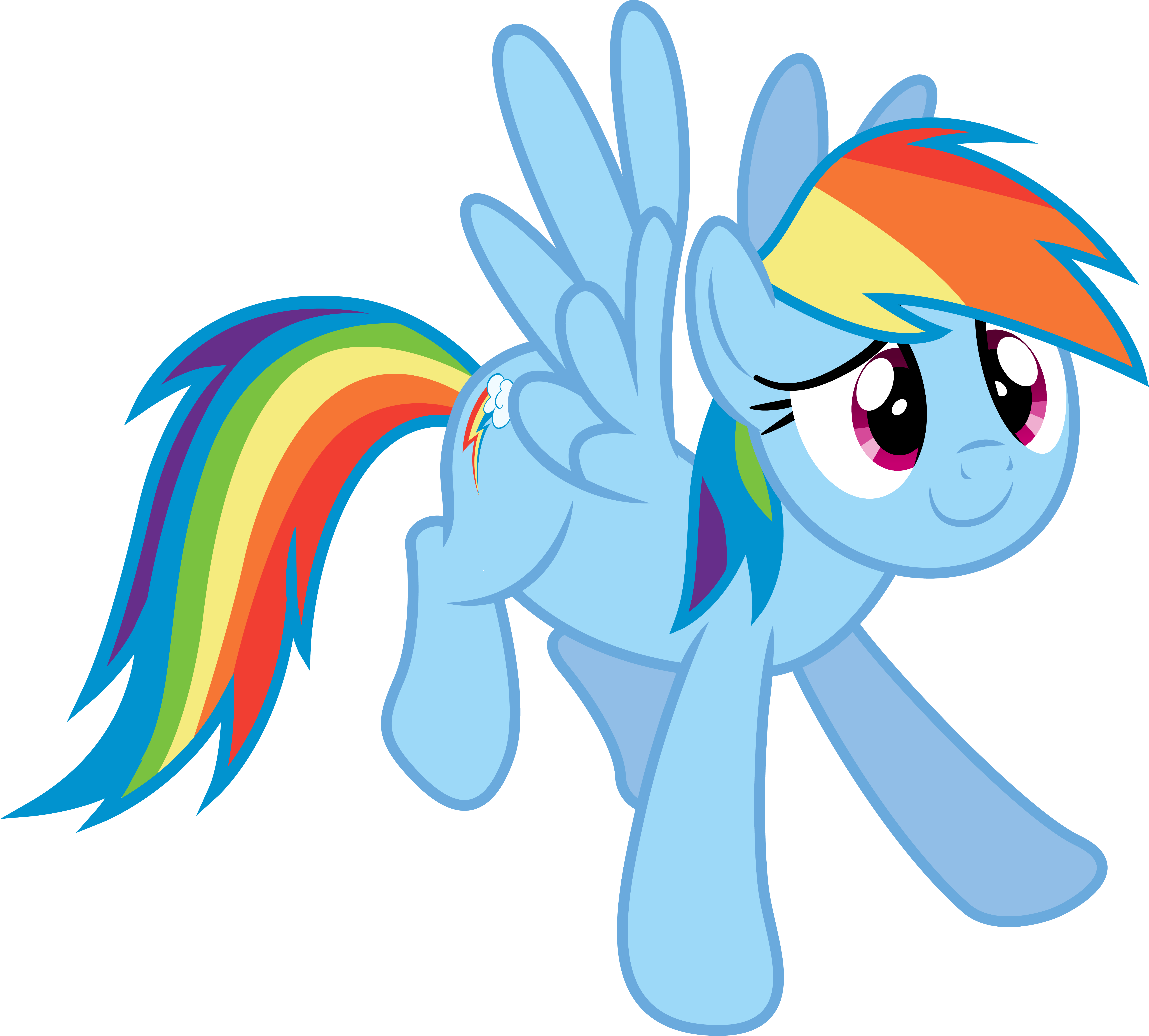 Happy Rainbow Dash By Illumnious - Mlp Rainbow Dash Happy (6403x5776)