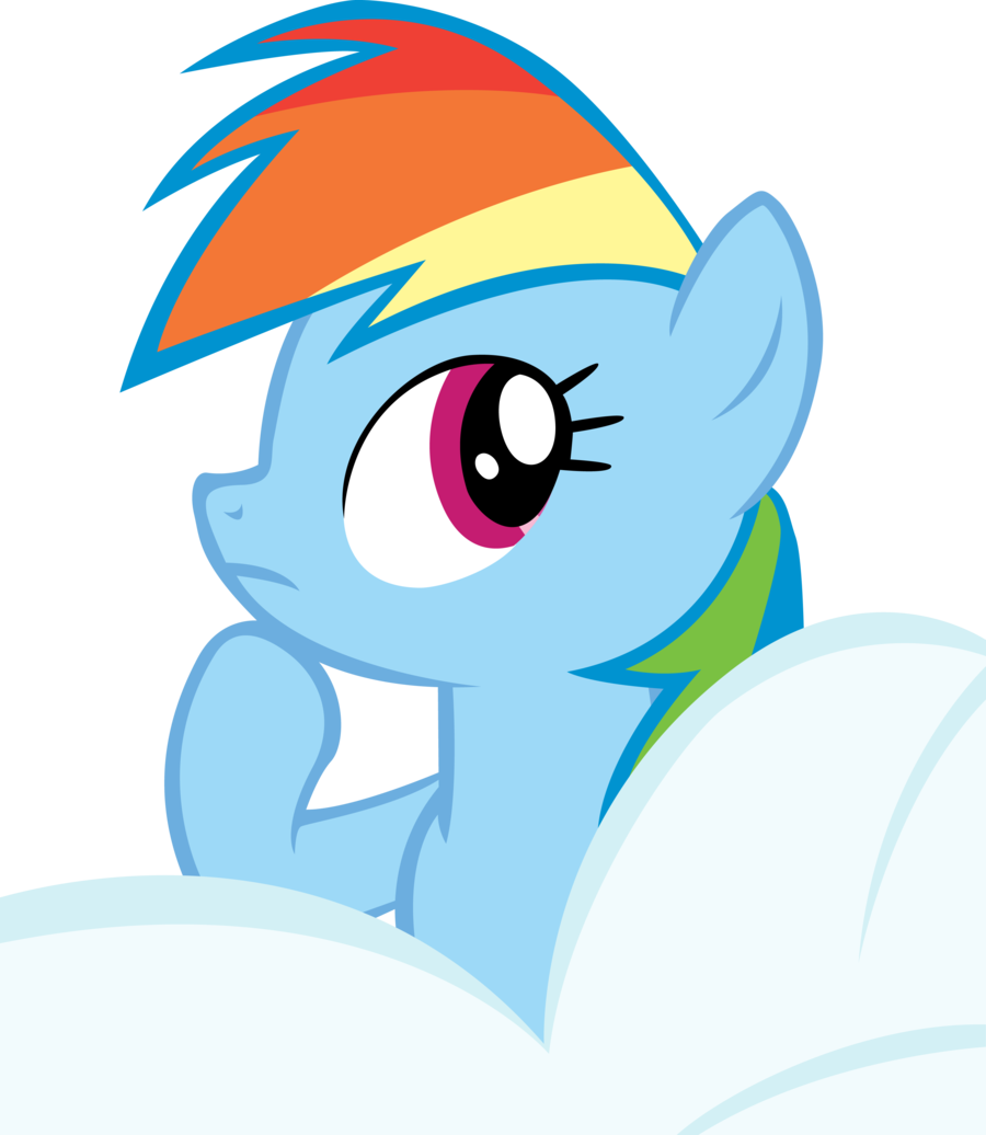 Thinking Rainbow Dash By Rainbowcrab - Little Pony Friendship Is Magic (900x1036)