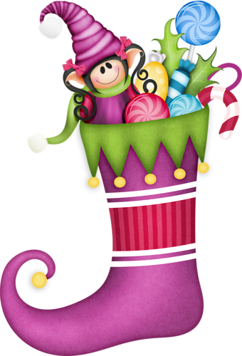 Album - Purple Christmas Stocking Clipart (340x500)