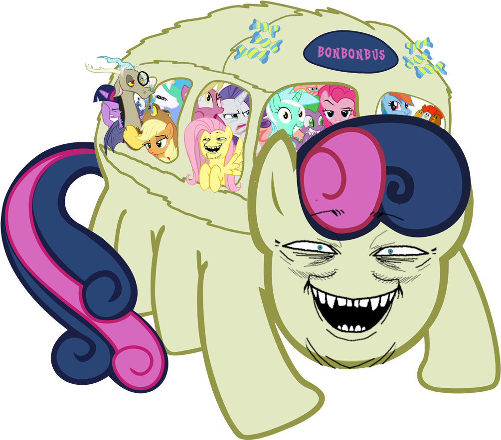 Bonbonbus Applejack Pinkie Pie Rarity Twilight Sparkle - Mlp Evil Bon Bon (1101x1005)