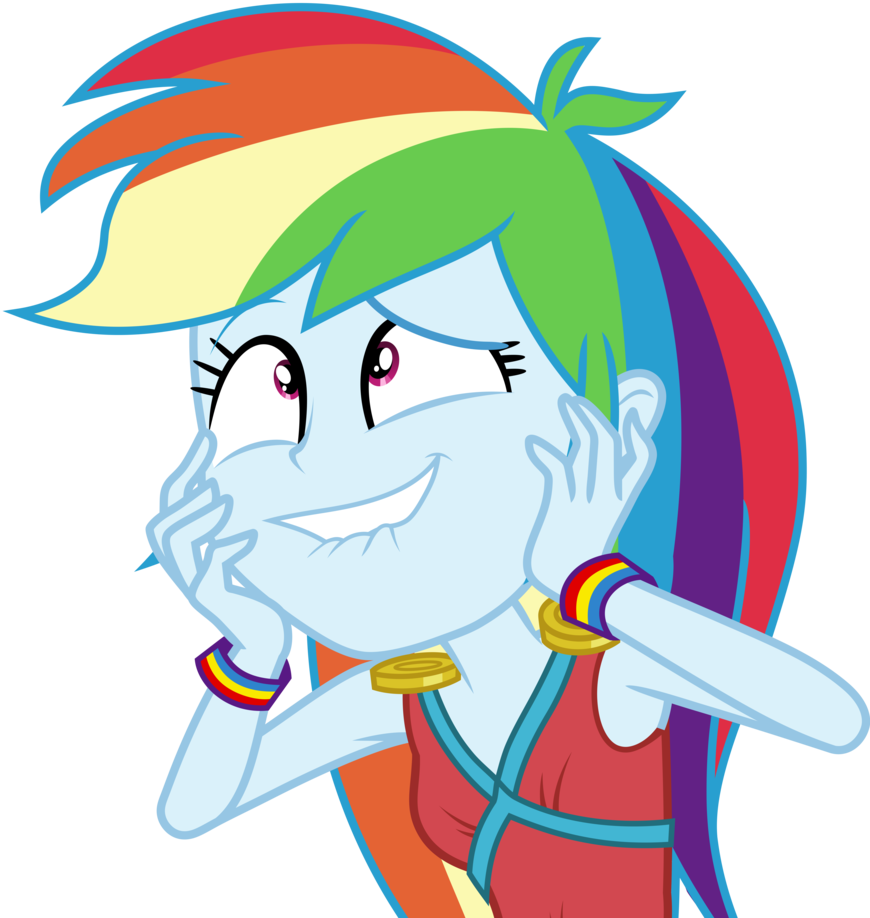 Rainbow Dash Excited By Pink1ejack - Mlp Eg Rainbow Dash Excited (870x918)