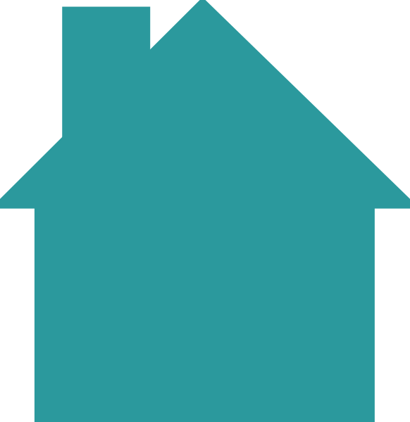 House Logo Teal Clip Art At Clker Com Vector Clip Art - House Silhouette Clip Art Free (582x600)