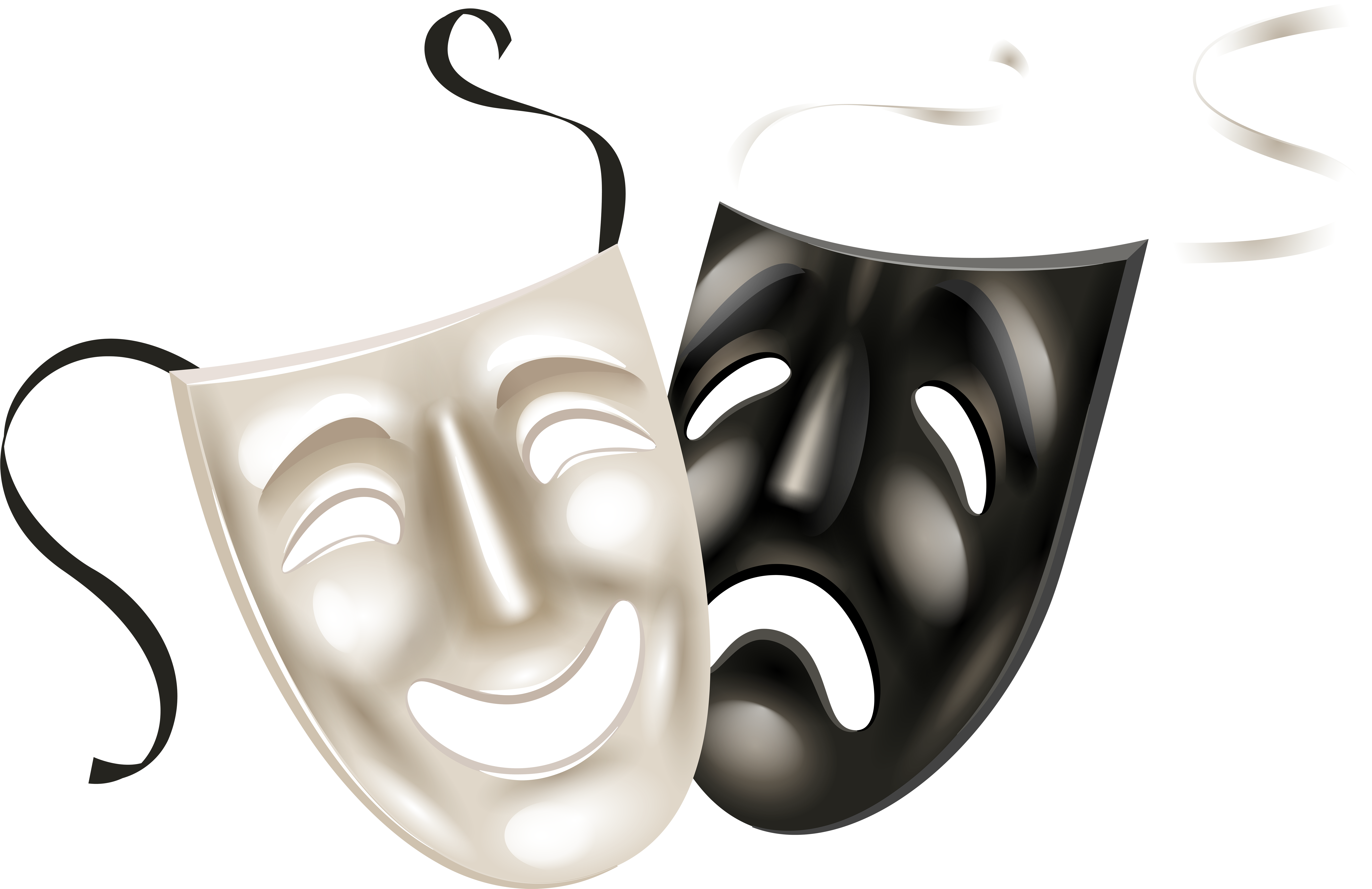 28 Collection Of Mask Clipart Png - Theatre Masks Clip Art (7000x4536)