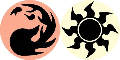 Red / White Lands - Magic The Gathering Mana Symbols (500x250)