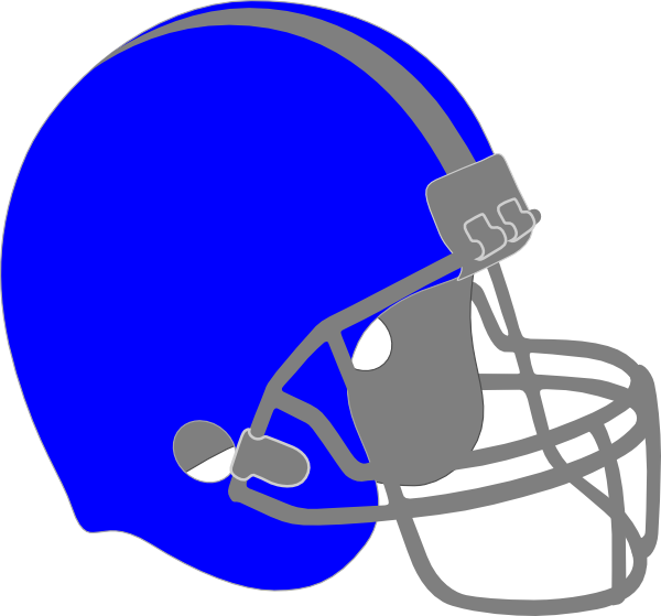 Helmet Clipart Blue Football Helmet Clip Art At Clker - Football Helmet And Football Drawing (600x559)