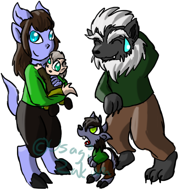 Draenei Worgen Family By Usagi - Wow Worgen Child (600x700)