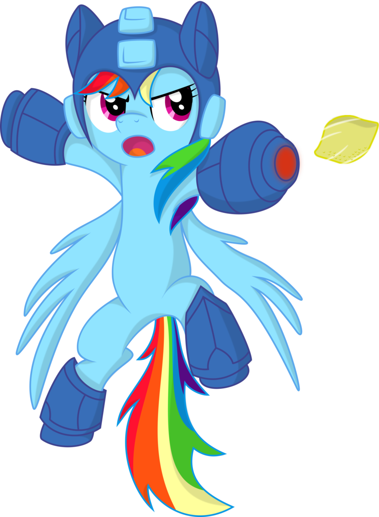 Rainbow Dash-mega Man By Spinoffjoe - Mega Man Rainbow Dash (765x1044)