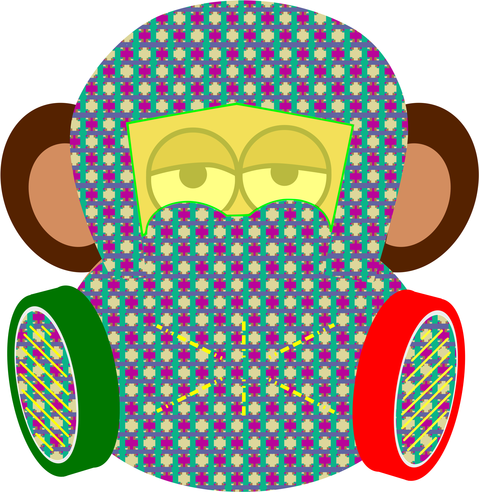 Wears Gas Mask With Pattern - Monkey With Gas Mask Png (2400x2400)