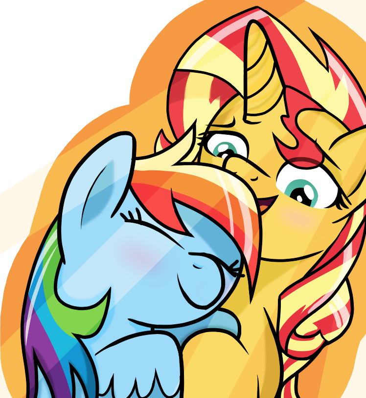 I'm Thankful For You, Rainbow Dash By Berrypunchrules - Rainbow Dash And Sunset Shimmer (748x815)