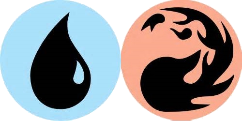 Blue / Red Lands - Magic The Gathering Symbols Png (500x250)