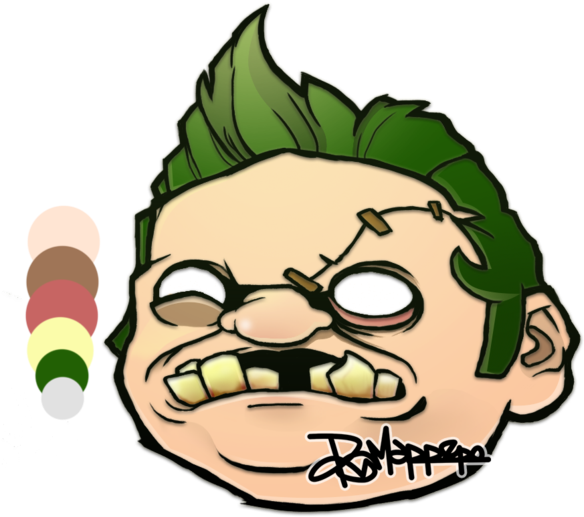 Yellow Loser People - Dota 2 Pudge Head (600x572)