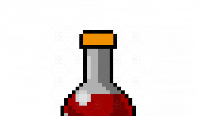 Voxel Health Potion - Minecraft Unicorn Pixel Art Grid (700x400)