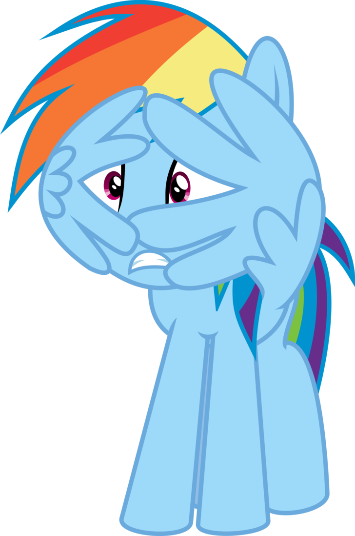 Rainbow Dash Frightened By Iscord - Rainbow Dash Frightened (728x1098)